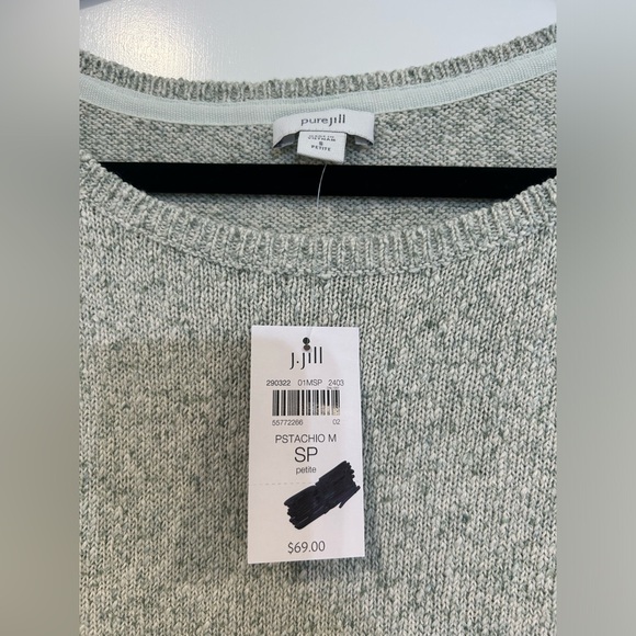 Pure Jill Sweater Womens Petite Small Open Knit Sleeveless Pullover Pistachio - Picture 4 of 9